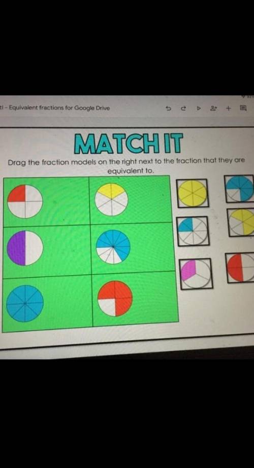 Match equivalent fraction​