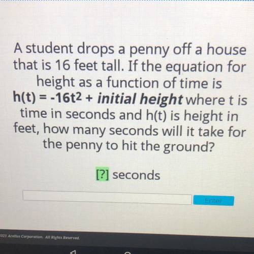 How many seconds will it take for the penny to hit the ground?