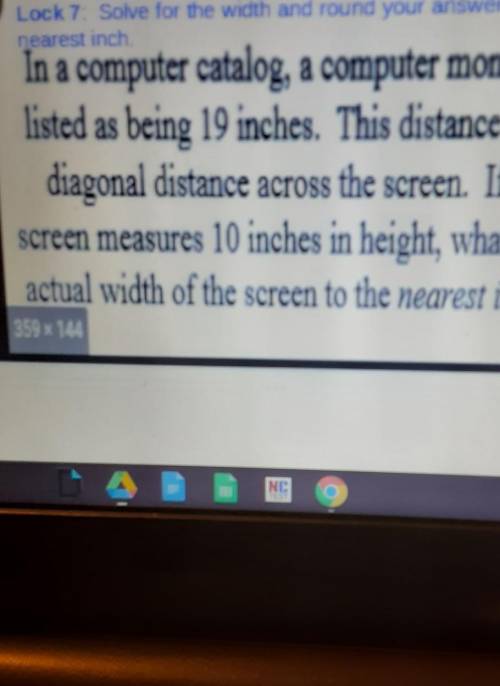 a computer monitor is listed as being 19 inches and the screen measures 10 inches in height what is