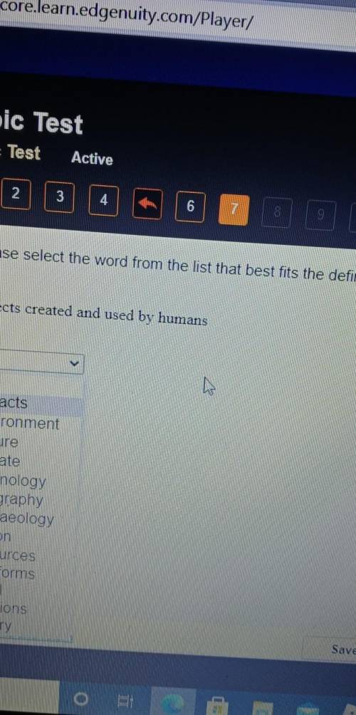 Please select the word from the list that best fits the definition ​