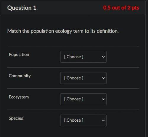 Match the population ecology term to its definition.