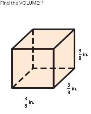 Volume of a square prism with faces of 3/8