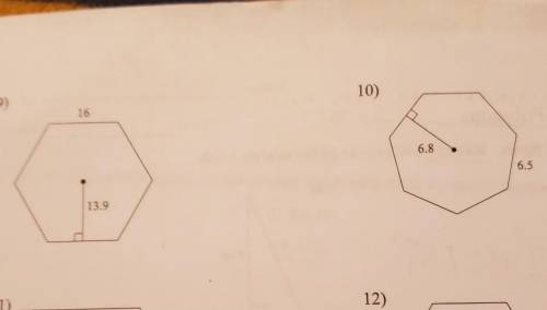 Find the area of each regular polygon. Round your answer to the nearest tenth if necessary​