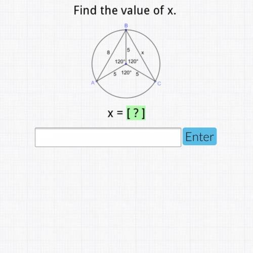 Find the value of x. Please help will mark brainliest