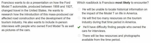 Francisco wants to do a presentation on how the Ford Model T automobile, produced between 1908 and 1