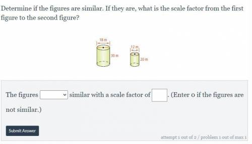 Determine if the figures are similar. If they are, what is the scale factor from the first figure t