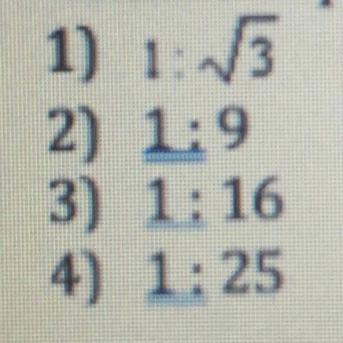 The ratio of the corresponding sides of two similar squares is 1 to 4. What is the ratio of the are