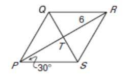 Use the Rhombus to answer

1. m∠QPR =
2. m∠QTP =
3. RP =
Show all the work PLZ