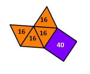 WILL MARK BRAINLIEST

The net represents a pyramid. The area of the square base and each face are
