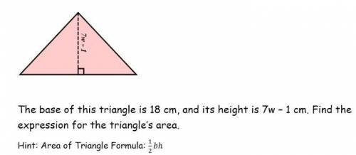 Find the expression for the triangles area.