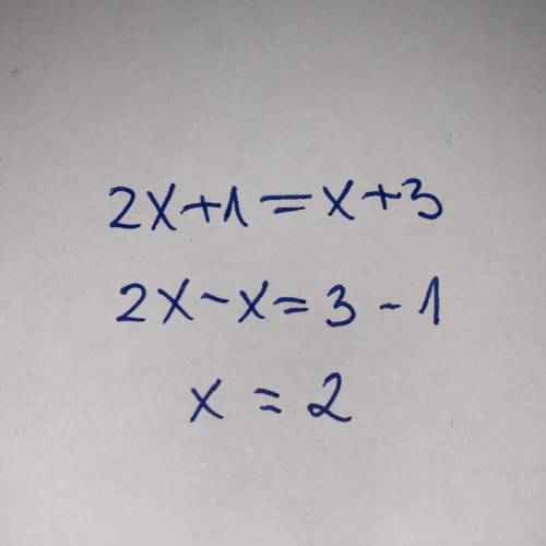 2x +1=x+3 plzzz give the answer​