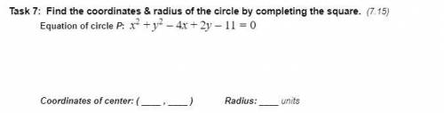 Find the coordinates & radius of the circle by completing the square.