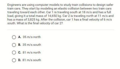 After the collision, car 1 has a final velocity of 6m/s south. What is the final velocity of car2?