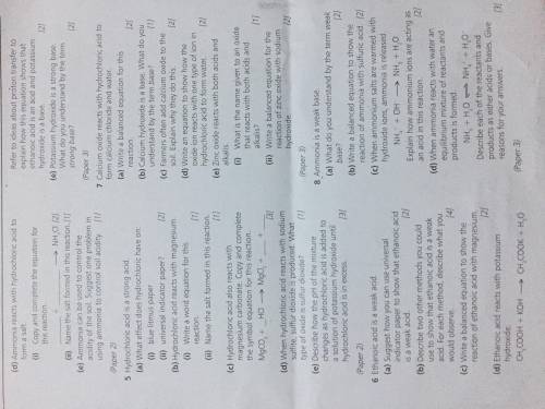 These are all chemistry questions please help