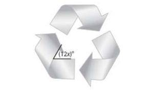 The inner part of a recycle symbol is in the shape of

an equilateral triangle with angle measure