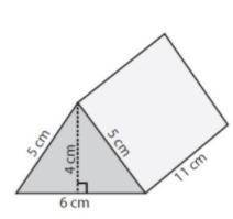 Use the net as an aid to compute the surface area of the triangular prism.

A) 100cm2
B) 150cm2
c)