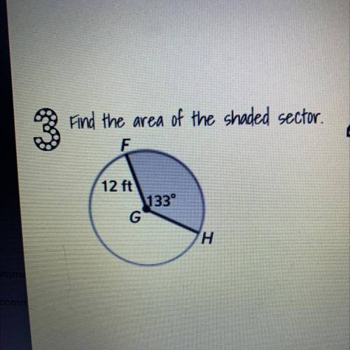 Find the area of the shaded sector.