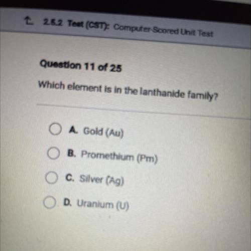 Which element is in the lanthanide family?