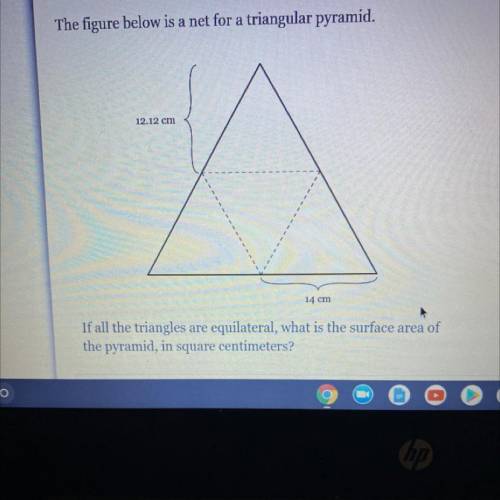 The figure below is a net for a triangular pyramid.

If all the triangles are equilateral, what i