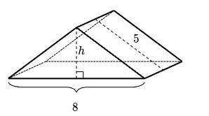 Each vertical cross-section of the triangular prism shown below is an isosceles triangle.

What is