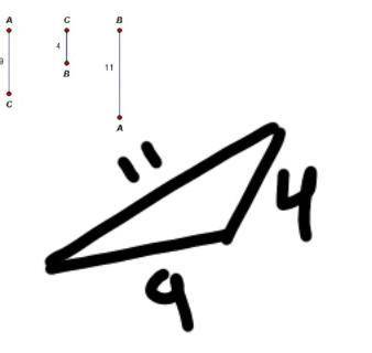The segments shown below could form a triangle. True B. False​