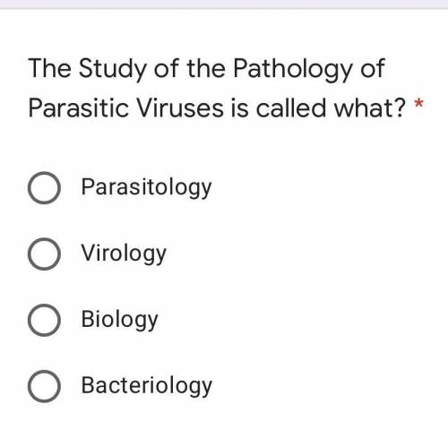 The study of the pathology of parasitic virus is called what?
