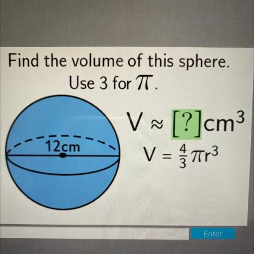Find the volume of this sphere.