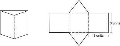 A solid is composed of squares and equilateral triangles. Its net is shown below:

The area of eac