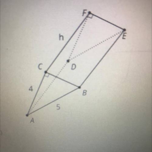 5. This prism has a right triangle for a base. The volume of the prism is 54 cubic units.

What is