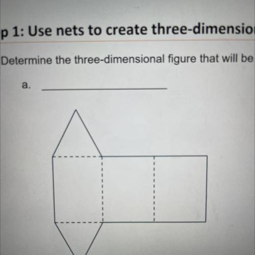 1. Determine the three-dimensional figure that will be created using the following nets.