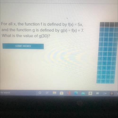 For all x the function is defined by f(x) = 5x and the function g is defined by g(x) = f(x) +7. Wha
