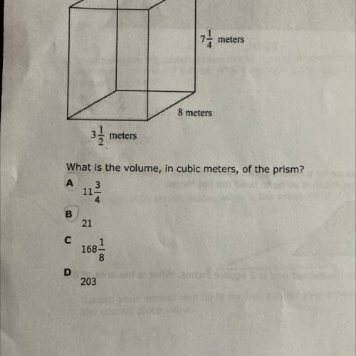 9 A right rectangular prism 
What is the volume, in cubic meters, of the prism?