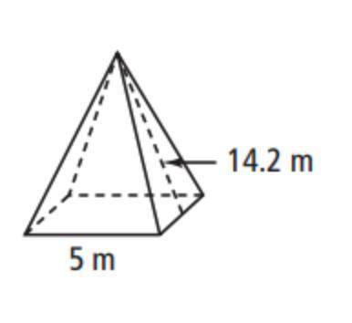 Please help! What is the volume of the square pyramid?
Answer and explanation please! <3
