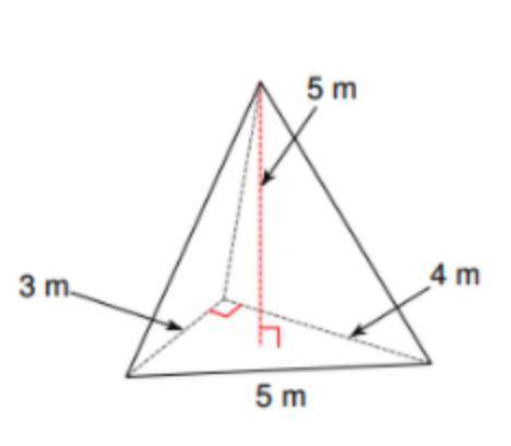 Please help! What is the volume of the triangular pyramid?

Answer and explanation please! <3
