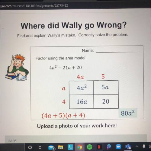 Find and explain wallys mistake!!