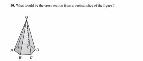 HELPPPPPPPP
What would be the cross section from vertical slice of the figure?