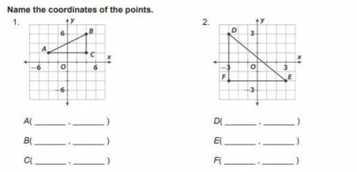 Name The coordinates on the points