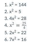 Solve each equation and write the solution using ± notation.