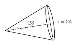 Find the volume of the cone above. Use 3.14 for π. and round your answer to the nearest tenth. plz,