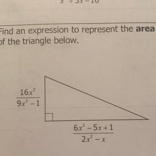 Find an expression to represent the area of the triangle below.