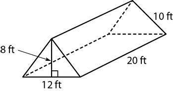 What is the surface area of the triangular prism below?