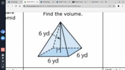 Find the volume of this square pyramid