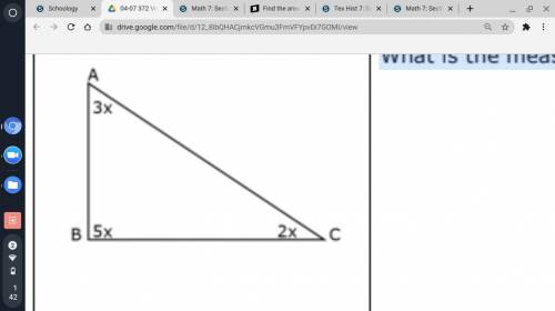 What is the measure of angle C?