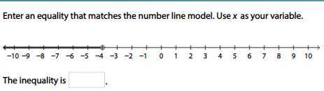 Enter an equality that matches the number line model. Use x as your variable