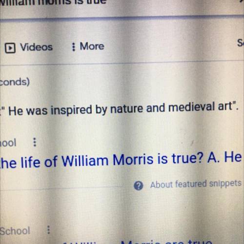 Which statement about the life of William Morris is true?

A. He began the Modern Sculpture Movemen