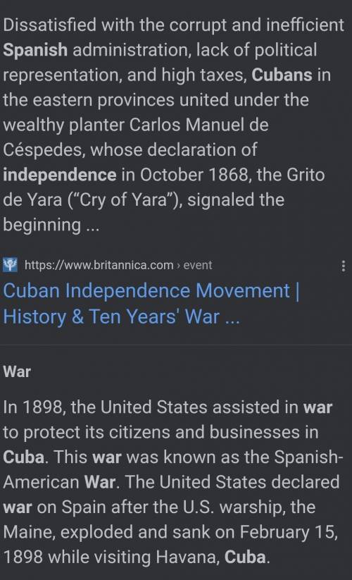 Why did spain took over cuba