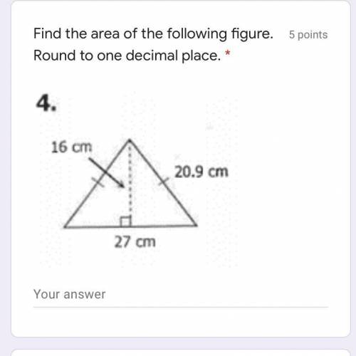 Find the area to this triangle below. Round to one decimal place.