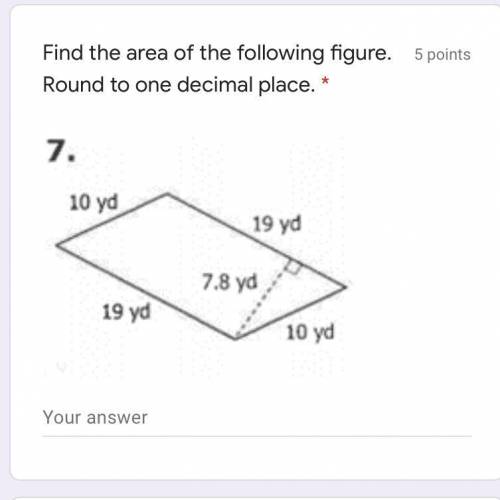 Find the area to the following figure. Round to one decimal place