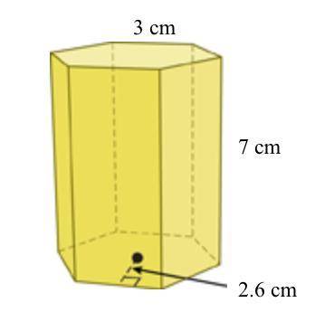To the nearest cubic​ centimeter, what is the volume of the regular hexagonal​ prism?

A hexagonal