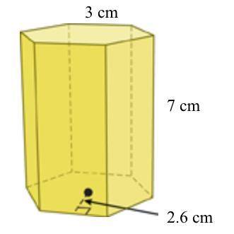 To the nearest cubic​ centimeter, what is the volume of the regular hexagonal​ prism?